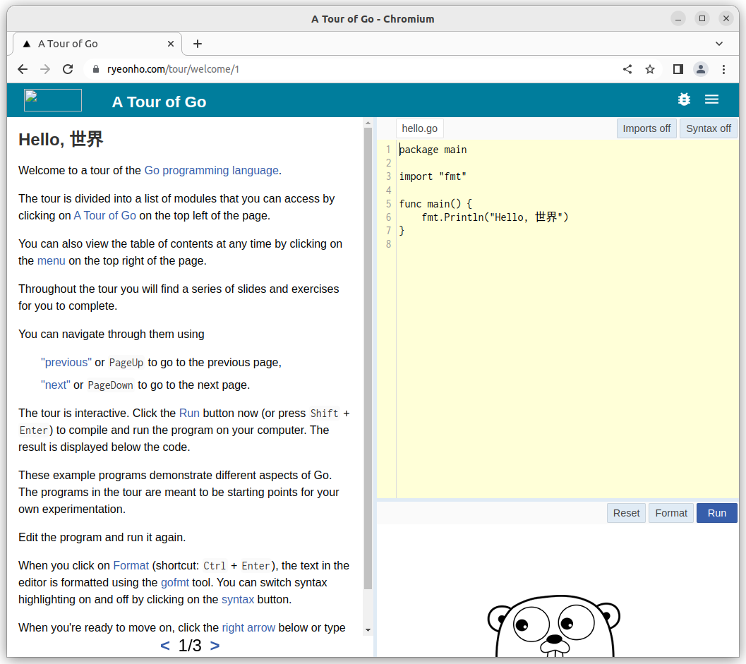 preview a tour of GO